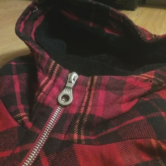 L.A.M.B GWEN STEFANI Red Plaid Hooded Jacket - Picture 5 of 14